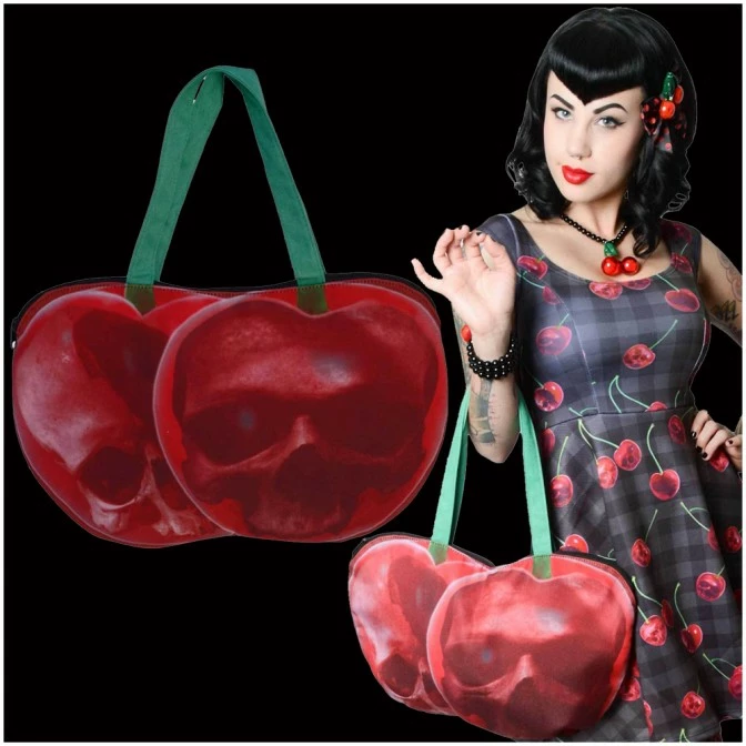 Kreepsville 666 Cherry Skull Shoulder Handbag *SALE* 1 Kreepsville 666 Cherry Skull Shoulder Handbag *SALE*