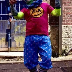 Mad About Horror Spiral Clown Costume SMILEY -Halloween Gear Sales 6 spiral clown sack mask