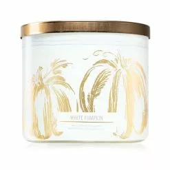Other Bath & Body Works 3 Wick Candle White Pumpkin (Gold Pumpkin)