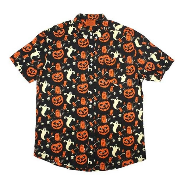 Creepy Co. Beistle® Graveyard Gourd Button Up Shirt *SALE* 1 Creepy Co. Beistle® Graveyard Gourd Button Up Shirt *SALE*