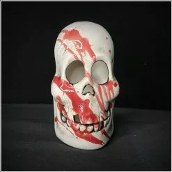 Ceramic Tea Light Holder Bloody Mini Skull Black Star Ceramics