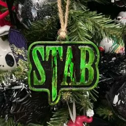 Burkbench Designs Christmas Tree Ornament Bloody Stab Sign