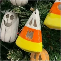Candy Corn Tree Ornament Angry Black Star Ceramics