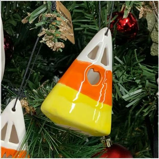 Candy Corn Tree Ornament Happy Black Star Ceramics 1 Candy Corn Tree Ornament Happy Black Star Ceramics