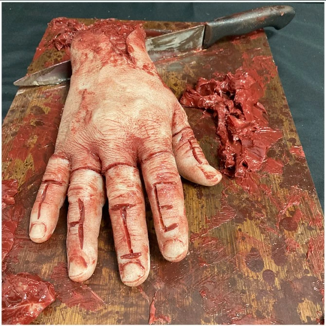Mad About Horror Silicone Hand Chopping Board Escape Room Prop 2 Mad About Horror Silicone Hand Chopping Board Escape Room Prop - Image 2