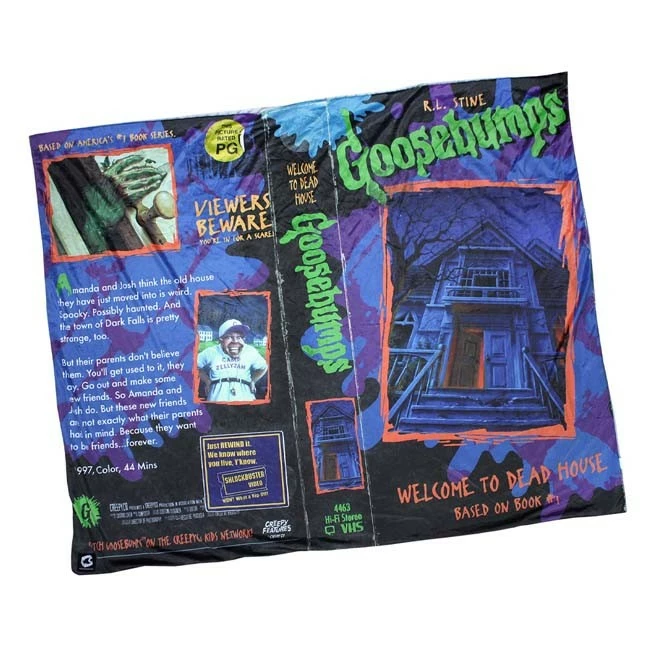 Creepy Co. Goosebumps Dead House VHS Throw Blanket 1 Creepy Co. Goosebumps Dead House VHS Throw Blanket