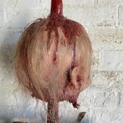 Burkbench Designs Silicone Severed Head On Spike Jud -Halloween Gear Sales silicone severed head scare prop