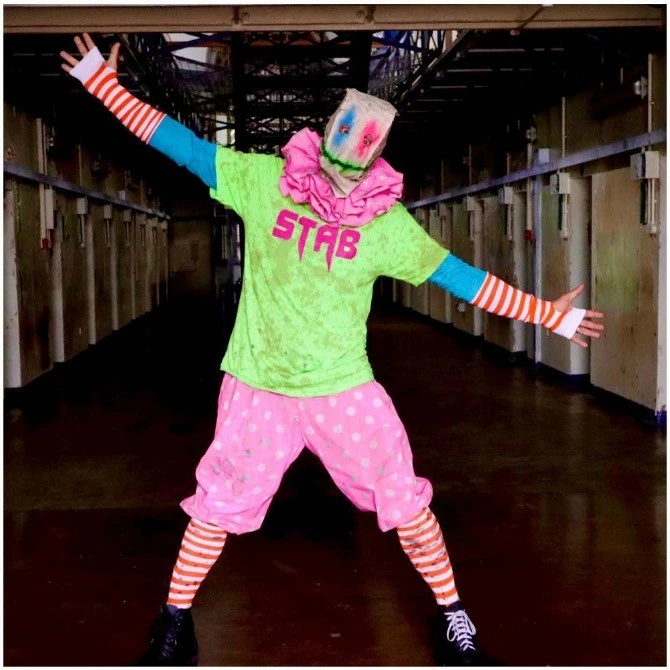 Mad About Horror Spiral Clown Costume STAB 1 Mad About Horror Spiral Clown Costume STAB