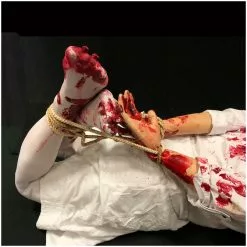 Mad About Horror Hog Tied Rachael *SALE* -Halloween Gear Sales tied up rachel dead body prop 4